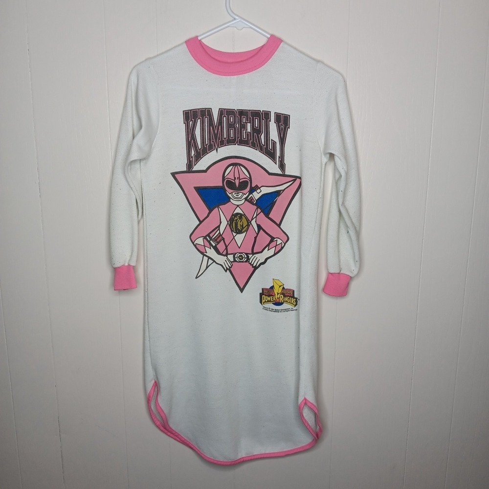 VTG Wormser Nightgown Girls L 10-12 White Pink Kimberly Power Range Long Sleeve
